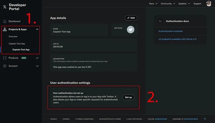 Changing the User Authentication settings